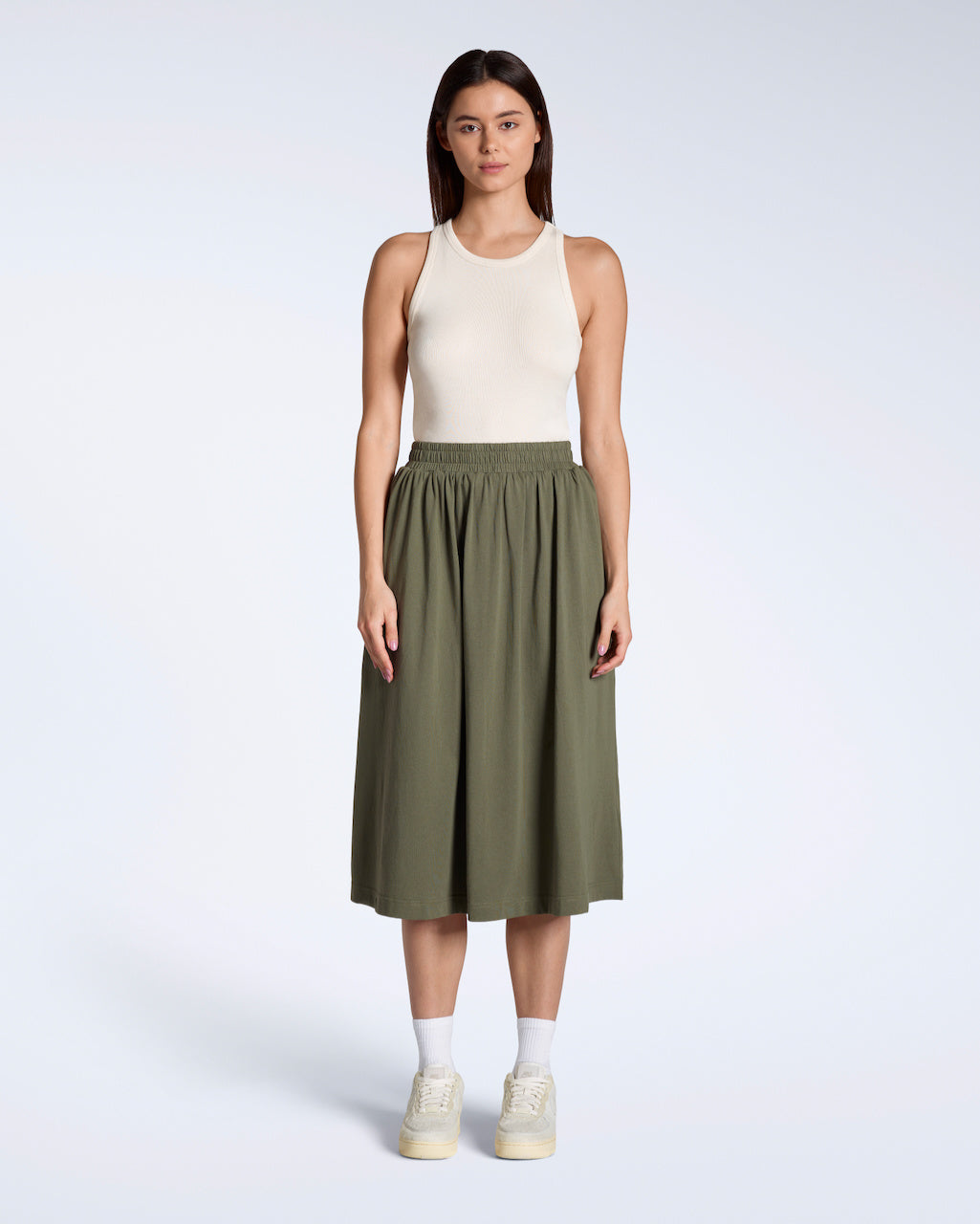 Gathered Midi Skirt